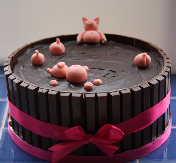 Lucky pigs in chocolate mud...